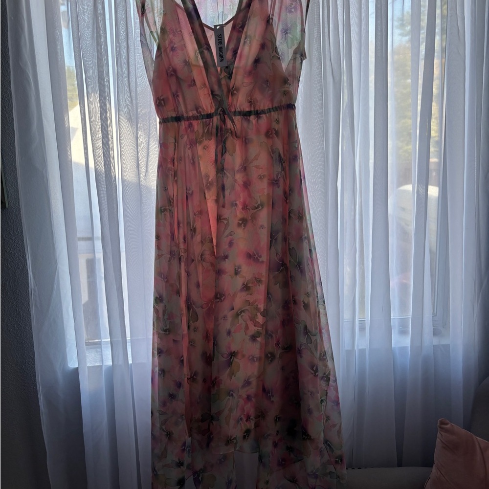 Steve Madden Pink Floral High Low Dress